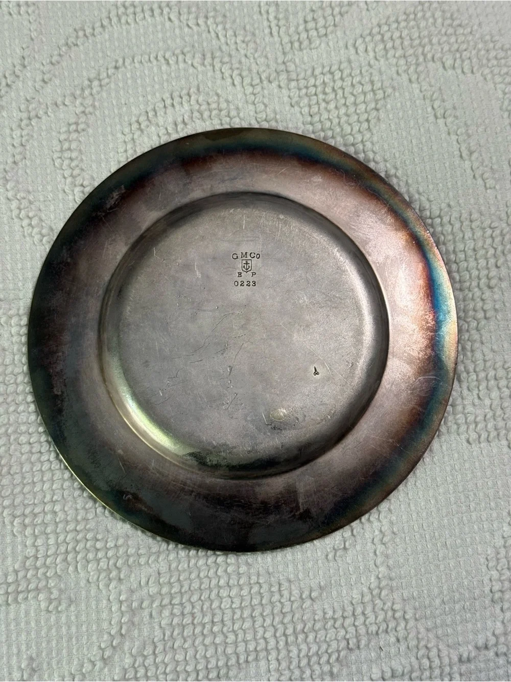 Gorham GMCo Silver Plate Monogram D Coaster Butter Pat Plate 0223 Vintage 6